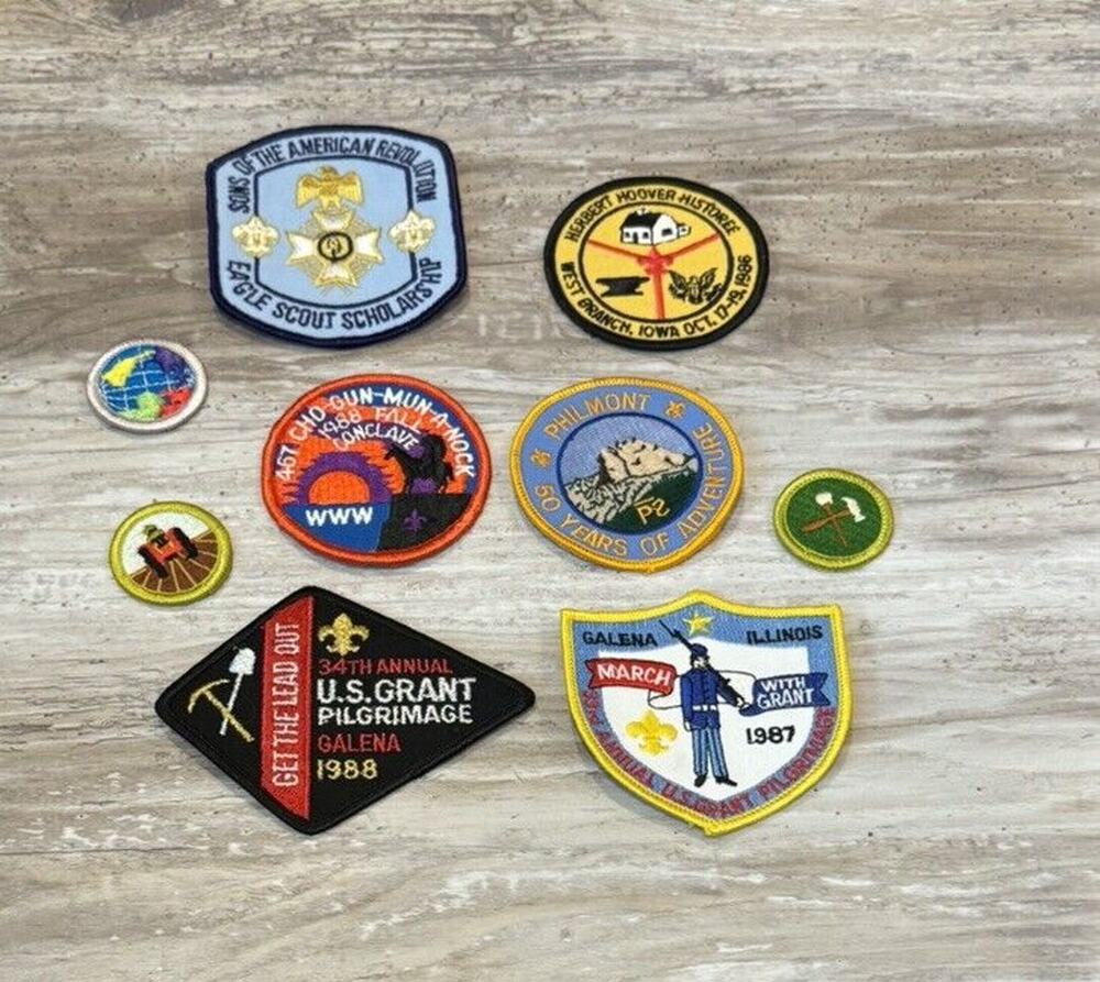 Lot of 9 Vintage Boy Scout Patches